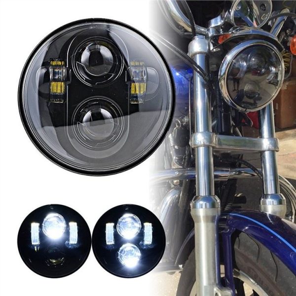 40W 5.75inch dirije tet motosiklet pou motosiklet H4 Ploge Chrome limye oto limye sistem