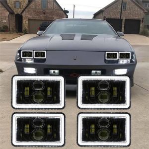 4x6 Pous Twazyem Gen Camaro Halo Headights 1982-1992 twazyem gen Camaro ki ap dirije tit