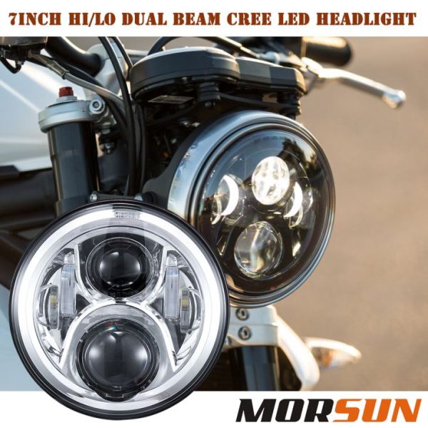 7 Inch wonn limyè High Low Beam limyè lanp Pou Jeep JK Offroad / Harley Motosiklèt Limyè 7 '' Round lanp