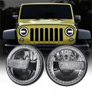 7inch dirije limyè pou 07-17 Jeep Wrangler Wrangler Unlimited Motosiklèt DOT E-make pwouve limyè devan