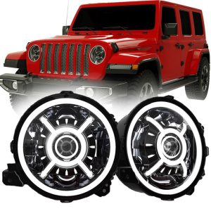 9 Inch wonn JL dirije limyè dirèkteman adapte pou Jeep Wrangler JL Rubicon Sahala