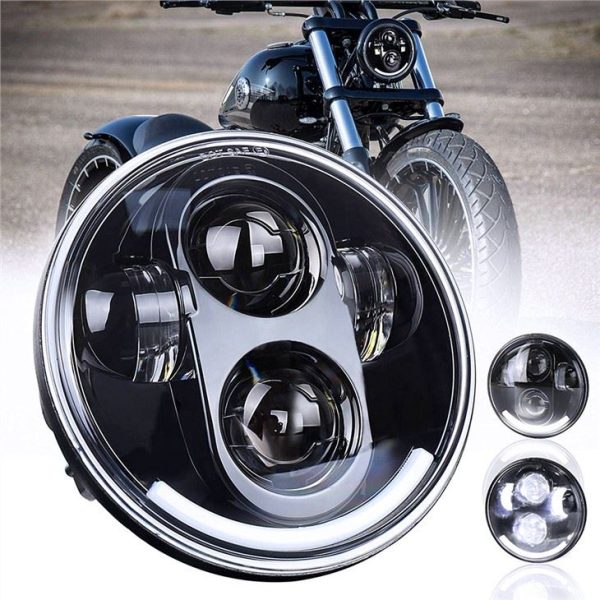 Segondè Lumen Motosiklèt ki ap dirije limyè pwojektè 5.75 "Led limyè devan 12v limyè devan pou Harley Davidson