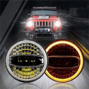 Morsun ki ap dirije limye pou Jeep Harley 7inch Headlamps Hi-lo gwo bout bwa ak Zanj je 12v 108W