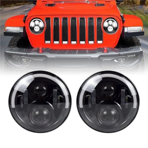 Morsun Auto Parts Angel Eyes ki ap dirije Pwojektè limyè devan pou Jeep Wrangler CJ JK