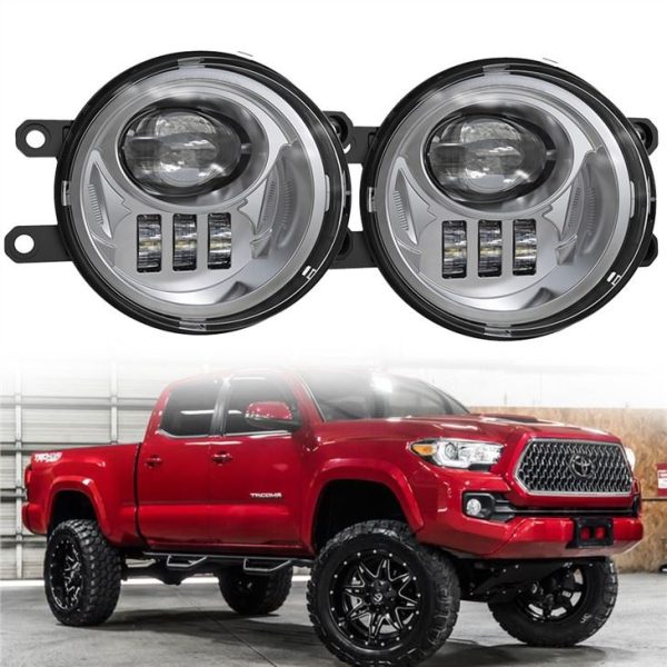 Morsun Nwa Chrome 12V dirije limyè bwouya pou Toyota 2016 2017 2018 2019 Tacoma