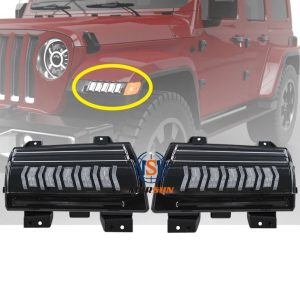 Morsun Front Fender Dirije Jou kouri limye ak siyal sekansyel pou 2018 + Jeep Wrangler JL Sahara Rubicon