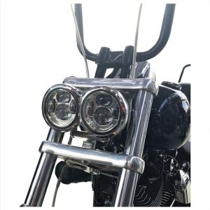 Morsun Plug And Play Fat Bob 4.56inch Headlight Pou Harley 12v H4 Motosiklèt lanp pwojektè