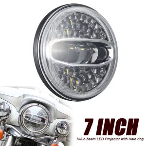 Nouvo 7 Inch ki ap dirije Projector Limyè Pou Harley Davidson 108W te dirije limyè Motosiklèt