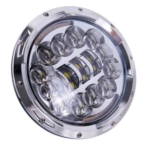 Round 7 Inch 90w ki te dirije 12V motosiklèt limyè H4 dirije limyè